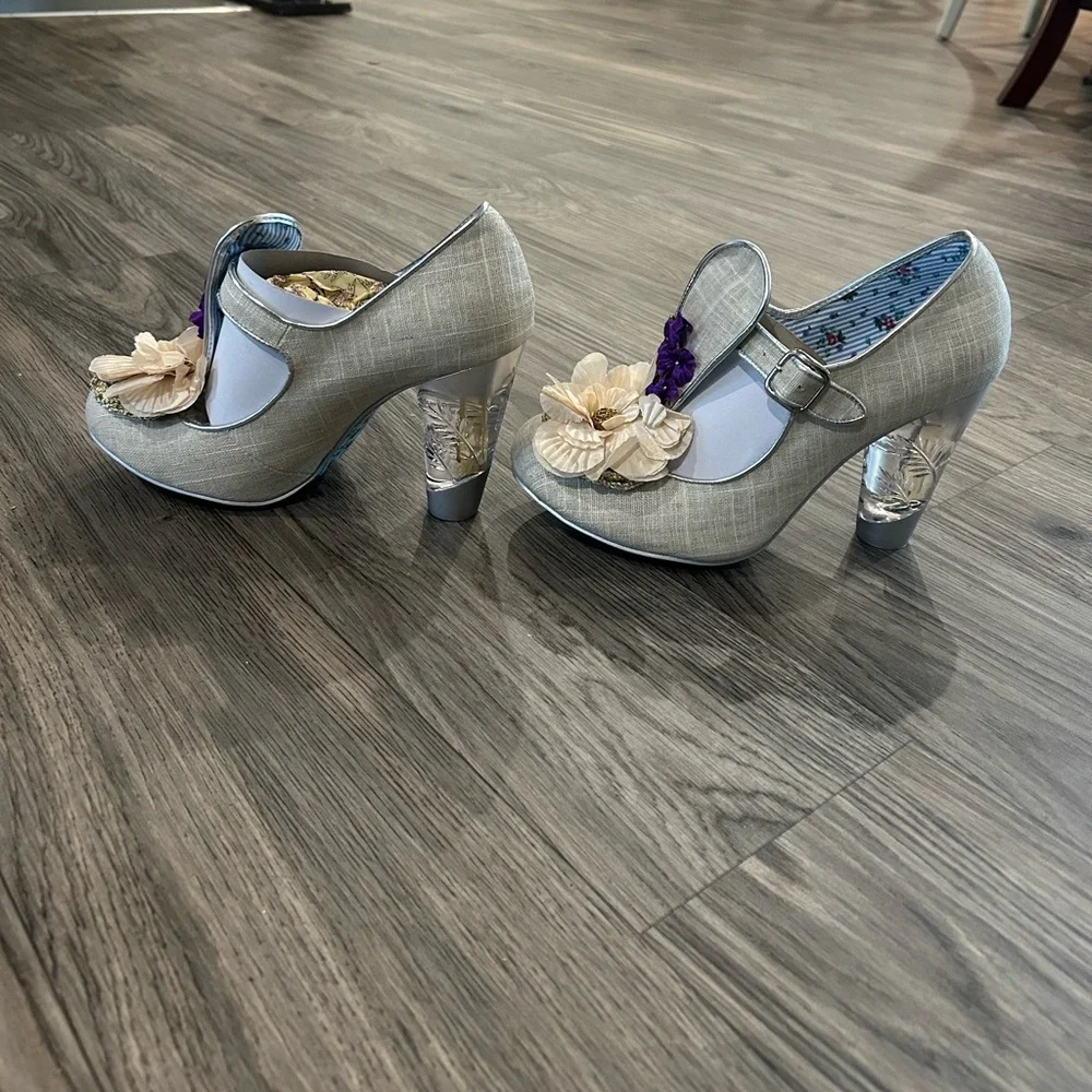 Irregular Choice Floral with clear high heel shoe sz 10 New w/out box - Picture 4 of 13